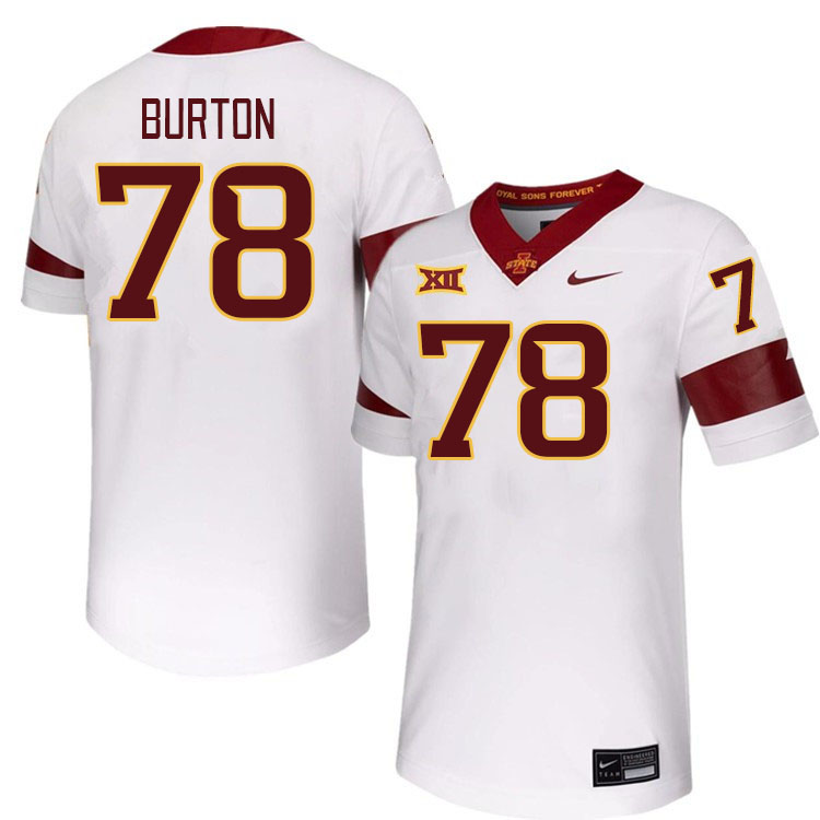 Men #78 AJ Burton Iowa State Cyclones College Football Jerseys Stitched-White